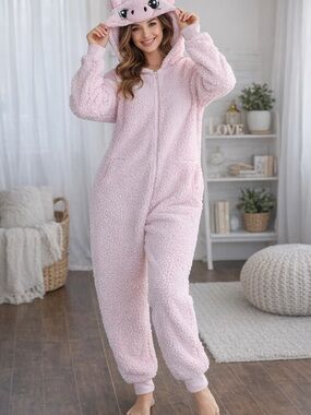 Funzietime  Size small Animal Pig Onesie Pajama with Hood